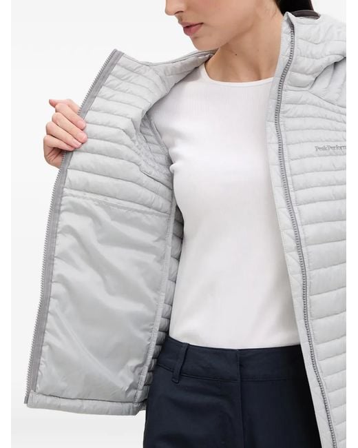 Peak Performance Gray Monolight Quilted Hooded Jacket