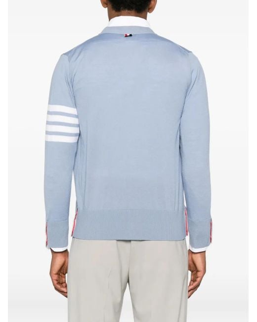 Thom Browne Blue Wool Cardigan for men