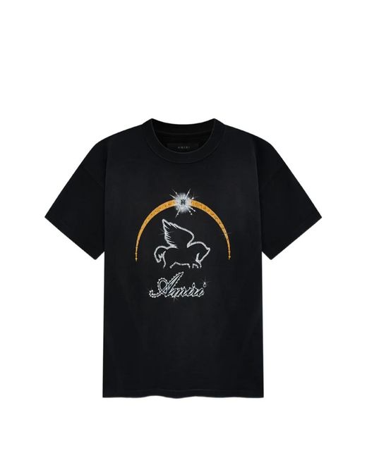 Amiri Black Crystal-Embellished Pegasus T-Shirt