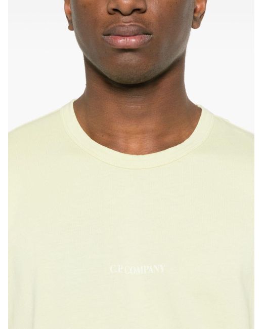 C P Company Yellow Logo-print Cotton T-shirt for men