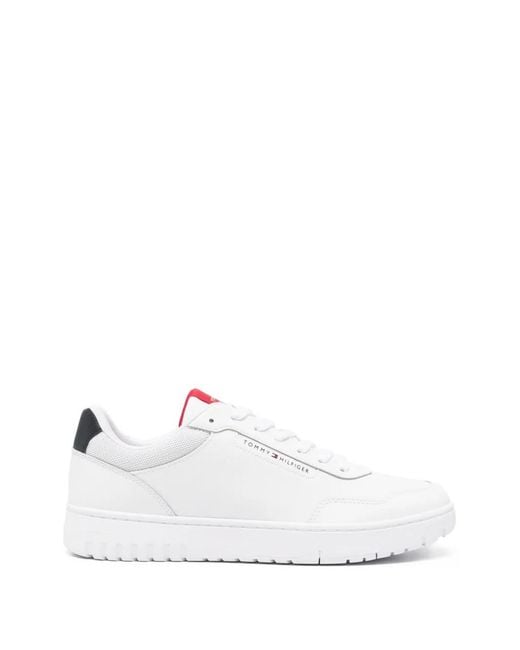 Tommy Hilfiger White Logo-Detail Sneakers for men