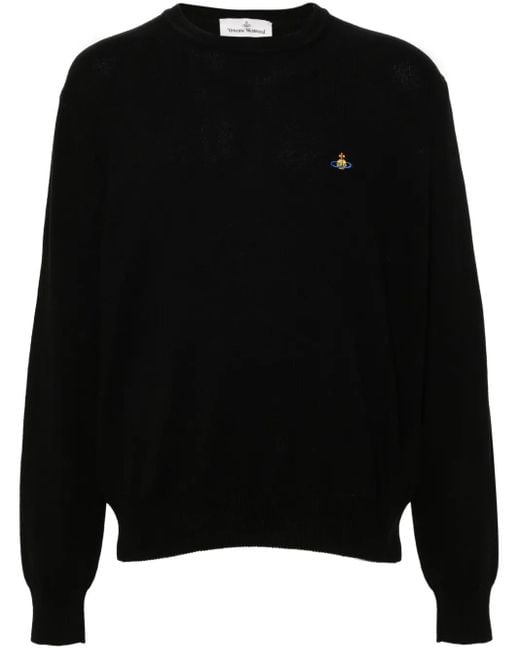 Vivienne Westwood Black Cotton And Cashmere Blend Crewneck Jumper for men