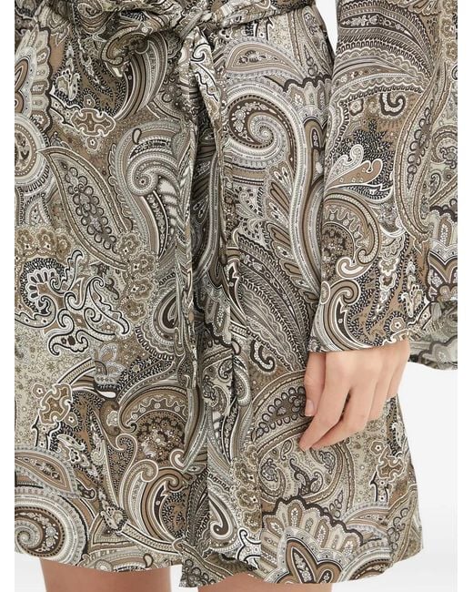 MARCIANO BY GUESS Gray Loredana Paisley-Print Mini Dress