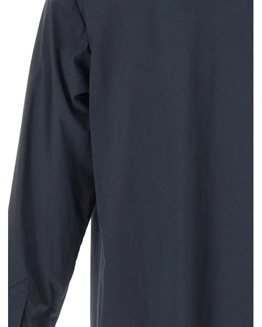 Aspesi Blue Snap-Button Chest-Pocket Shirt for men