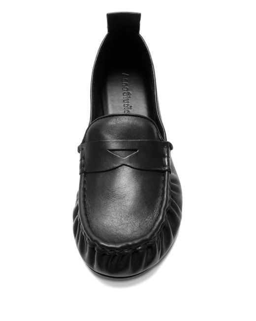 Acne Black Leather Loafers