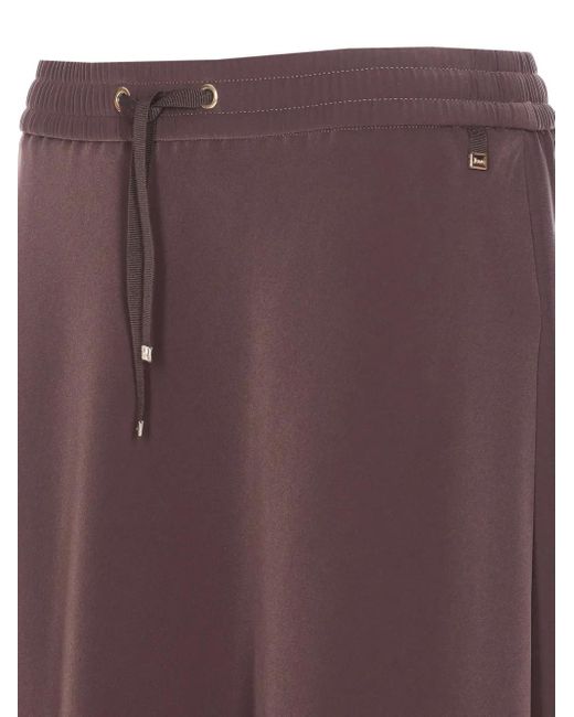 Herno Purple Elasticated-Waist Drawstring Skirt