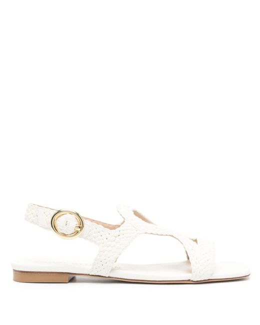 Wovette leather flat sandals Stuart Weitzman en coloris White