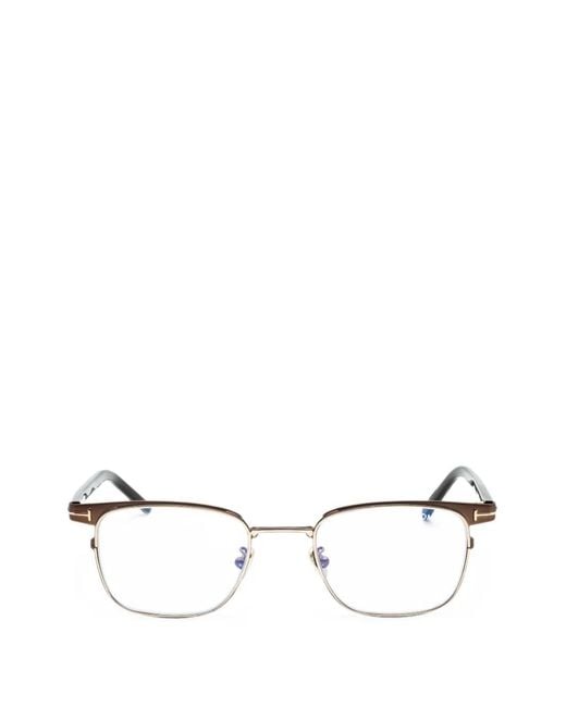 Tom Ford White Rectangle-Frame Glasses for men