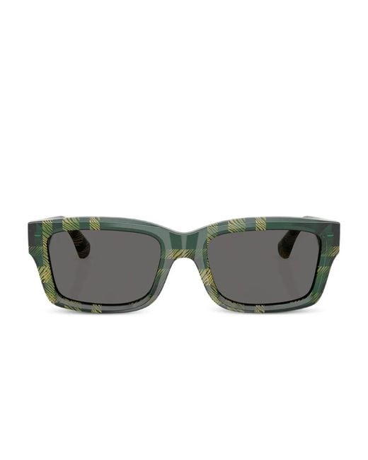 Burberry Gray Be 4443 Check-Pattern Square Sunglasses