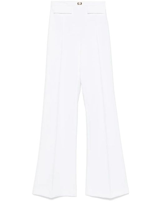 Elisabetta Franchi ロゴプレート パンツ White