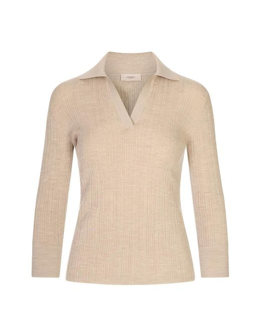 Agnona Natural Ribbed-Knit Buttoned-Cuff Sweater