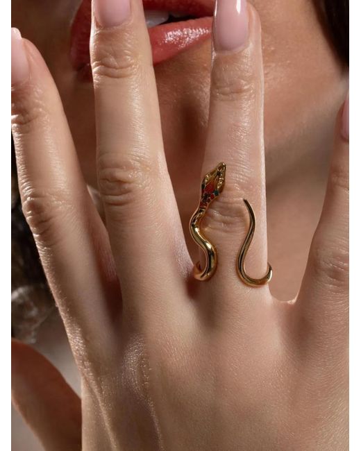 Gas Bijoux Brown Naja Snake-Motif Ring
