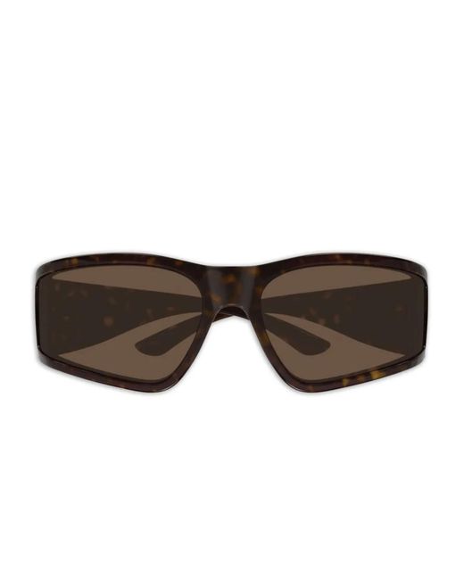 Balenciaga Brown Tortoiseshell-Effect Logo-Plaque Sunglasses