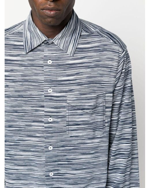 Missoni Blue Graphic-print Cotton Shirt for men