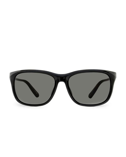 Moncler Black Rectangular Emblem Sunglasses for men
