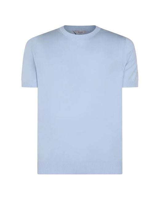 Malo Blue Ribbed T-Shirt for men