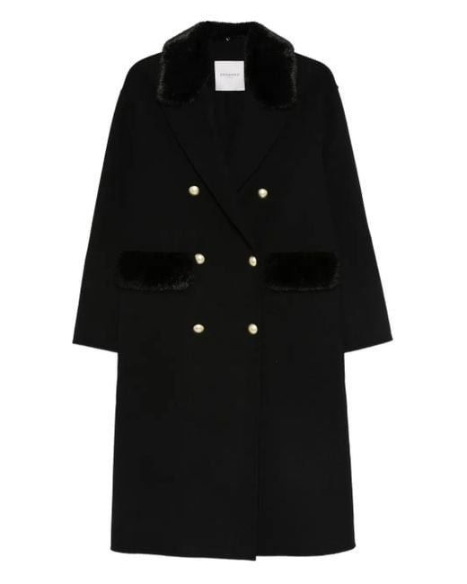 Abrigo con doble botonadura ERMANNO FIRENZE de color Black