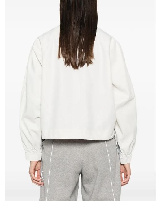 Patrizia Pepe White Colour-Block High-Neck Jacket