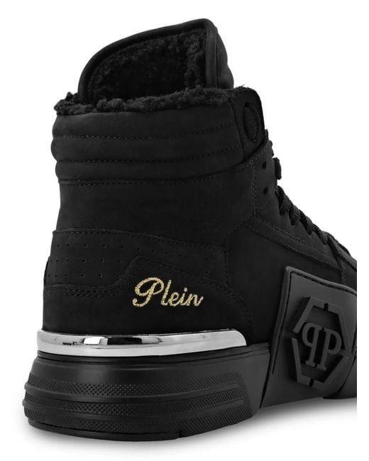 Philipp Plein Black Phantom Kick$ Hi-Top Sneakers for men