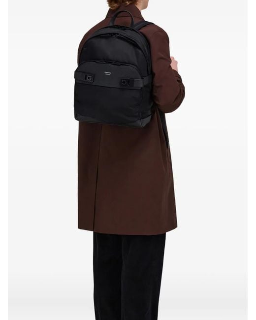 Ferragamo Black Twins Nylon Backpack for men