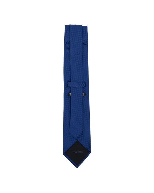 Tom Ford Blue Net-Pattern Satin Tie for men