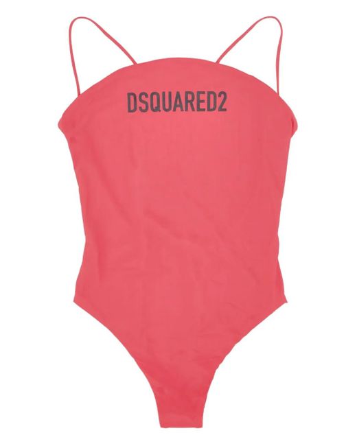 DSquared² Pink Logo-print Swimsuit