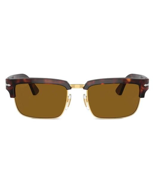 Persol Brown Rectangle-Frame Sunglasses