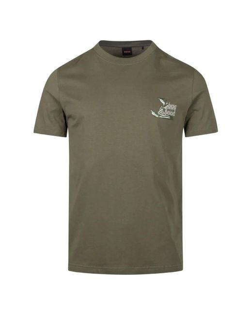 Boss Green Logo-Print Cotton T-Shirt for men