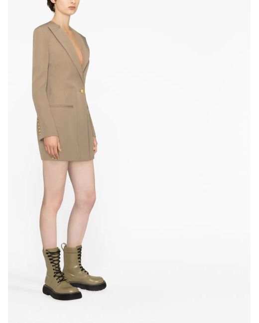Balmain Natural Single-Breasted Blazer Dress