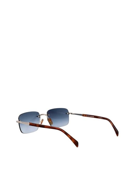 David Beckham Blue Square-Frame Sunglasses for men