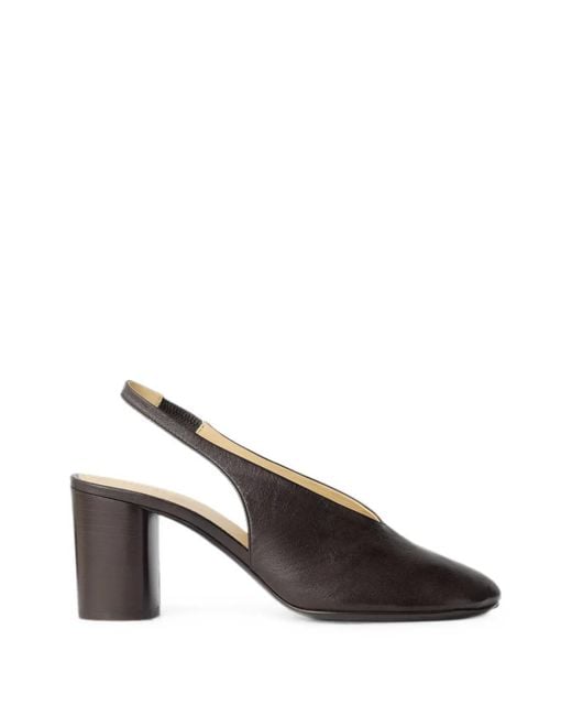 Lemaire Brown Glove Slingback Pumps 80Mm Heel