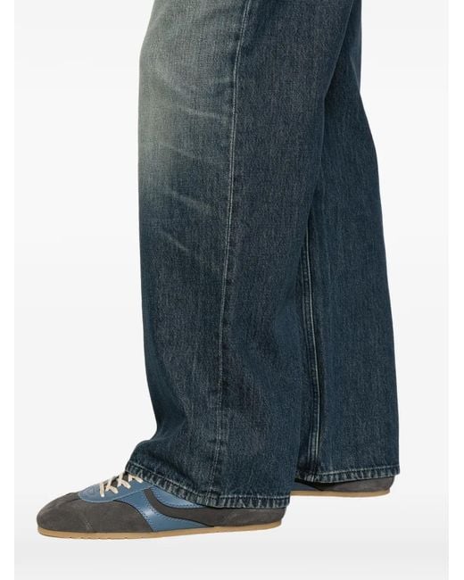 Sandro Blue Faded-Effect Wide-Leg Jeans for men