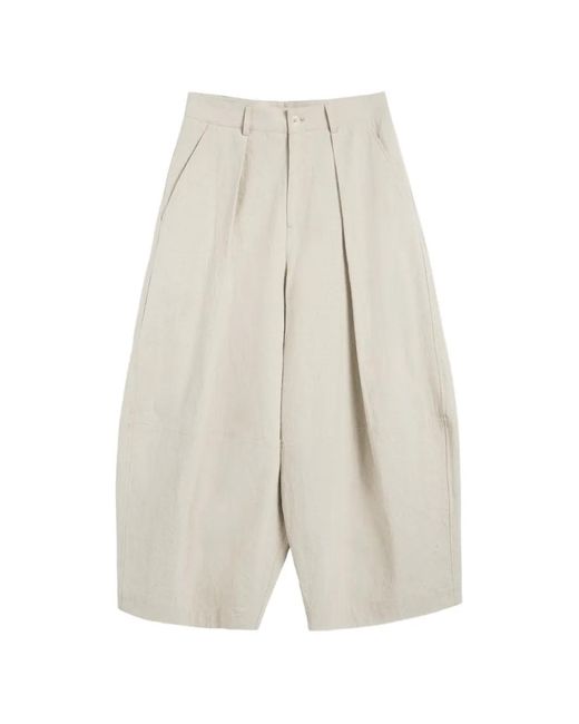 YMC White Deadbeat Pleated Deadbeat Trousers
