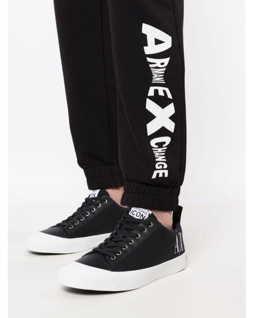 Pantalones de chándal con logo estampado Armani Exchange de hombre de color Black