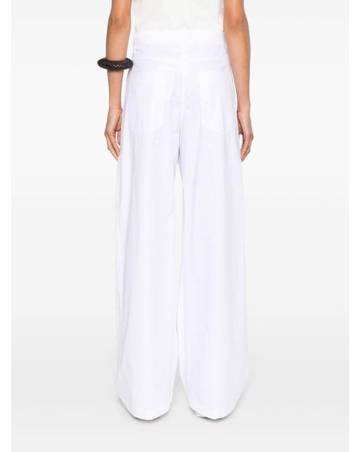 Pantalon en coton à coupe ample Sportmax en coloris White
