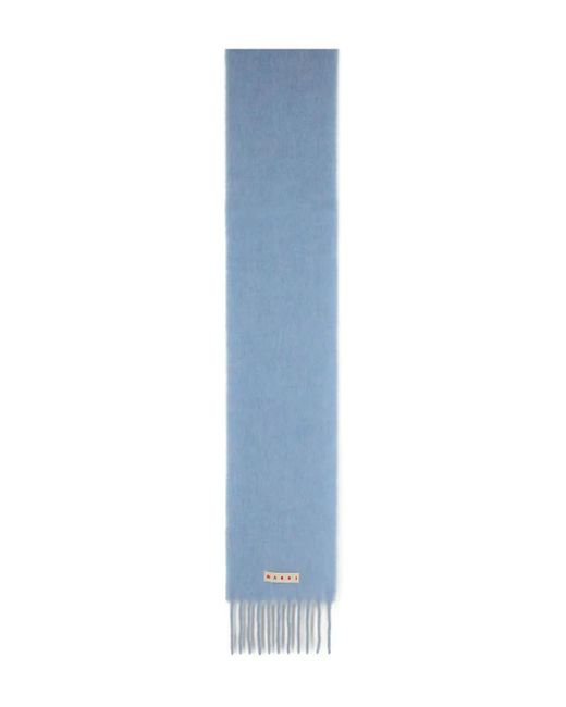 Marni Sjaal Met Franje En Logopatch in het Blue