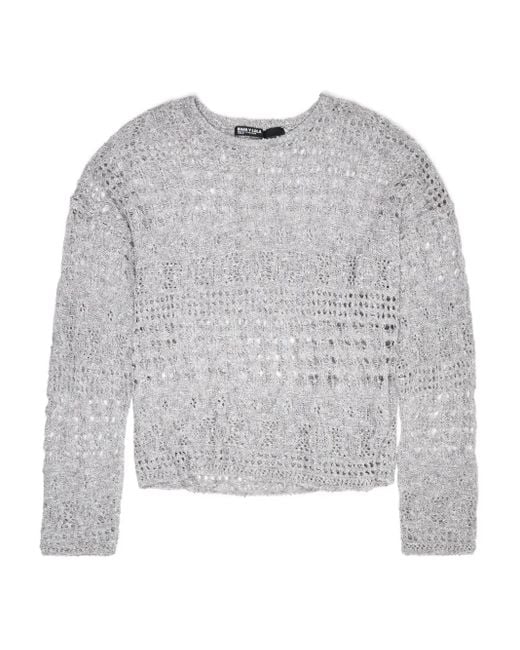 Bimba Y Lola Gray Pointelle-Knit Top
