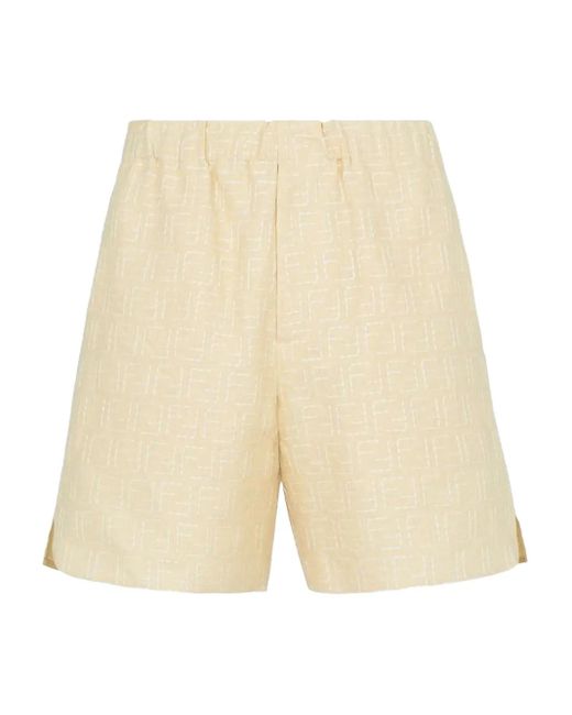 Fendi Shorts mit FF-Muster in Natural für Herren