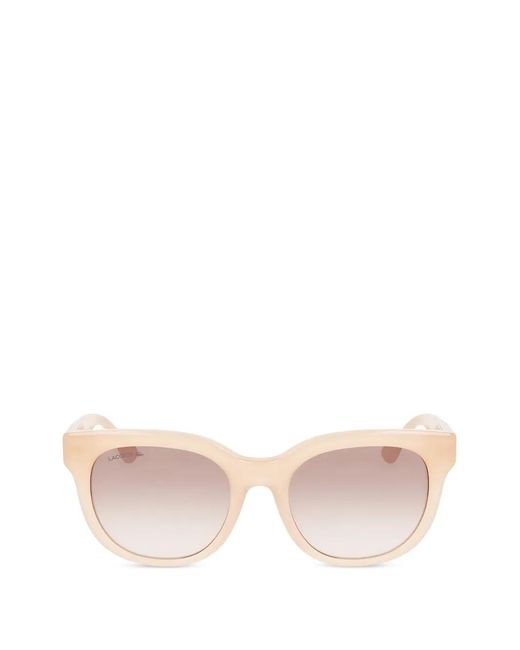 Lacoste Pink Geometric-Frame Sunglasses