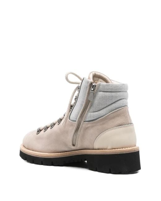 Eleventy Natural Lace-Up Leather Boots for men