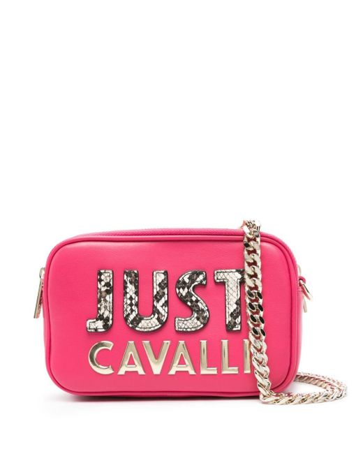 Just Cavalli Pink Logo-lettering Cross Body Bag