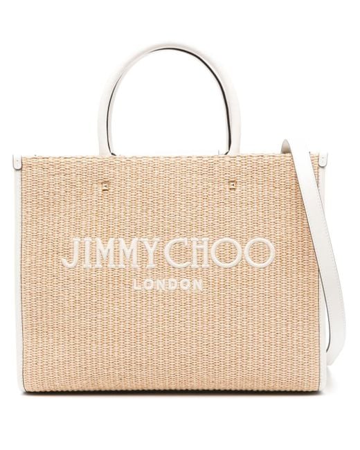 Jimmy Choo Natural Medium Avenue Tote Bag