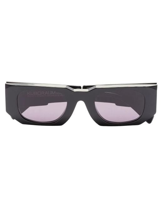Kuboraum Black Rectangle-Frame Tinted Sunglasses