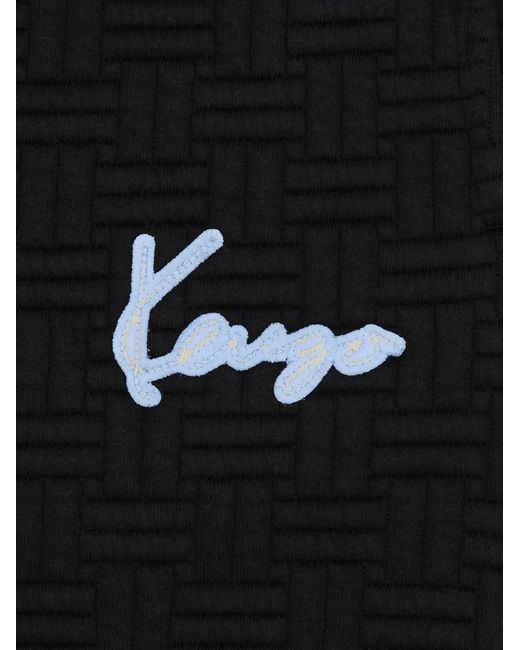 KENZO Black Logo-Embroidery Shorts for men