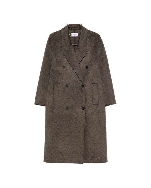 The Dynamis Studio Brown Double-Breasted Peak-Lapel Coat