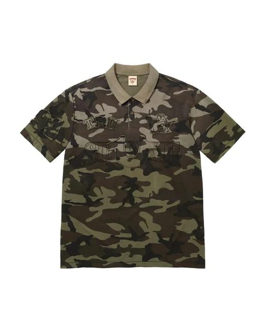 Supreme X True Religion Appliqués Camouflage Polo Shirt in Green