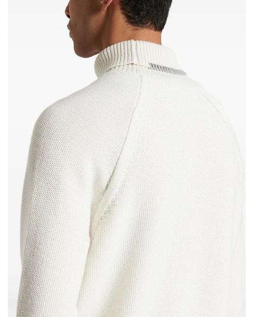 Maglione A Collo Alto di Peserico in White da Uomo