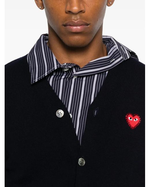 COMME DES GARÇONS PLAY Black Logo-Patch Cardigan