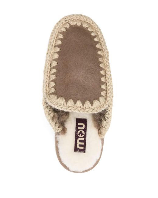 Mou Brown Suede Slides