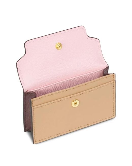 Marni Pink Saffiano Leather Wallet